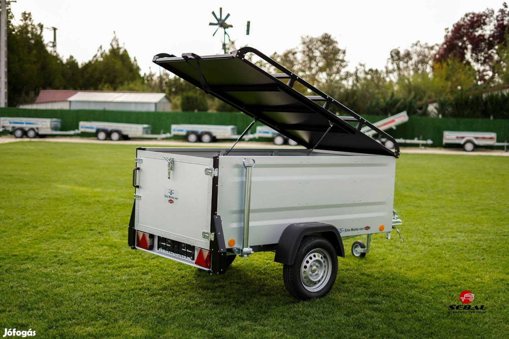 Új dobozos német utánfutó 750kg-os akciósan bruttó 679.000