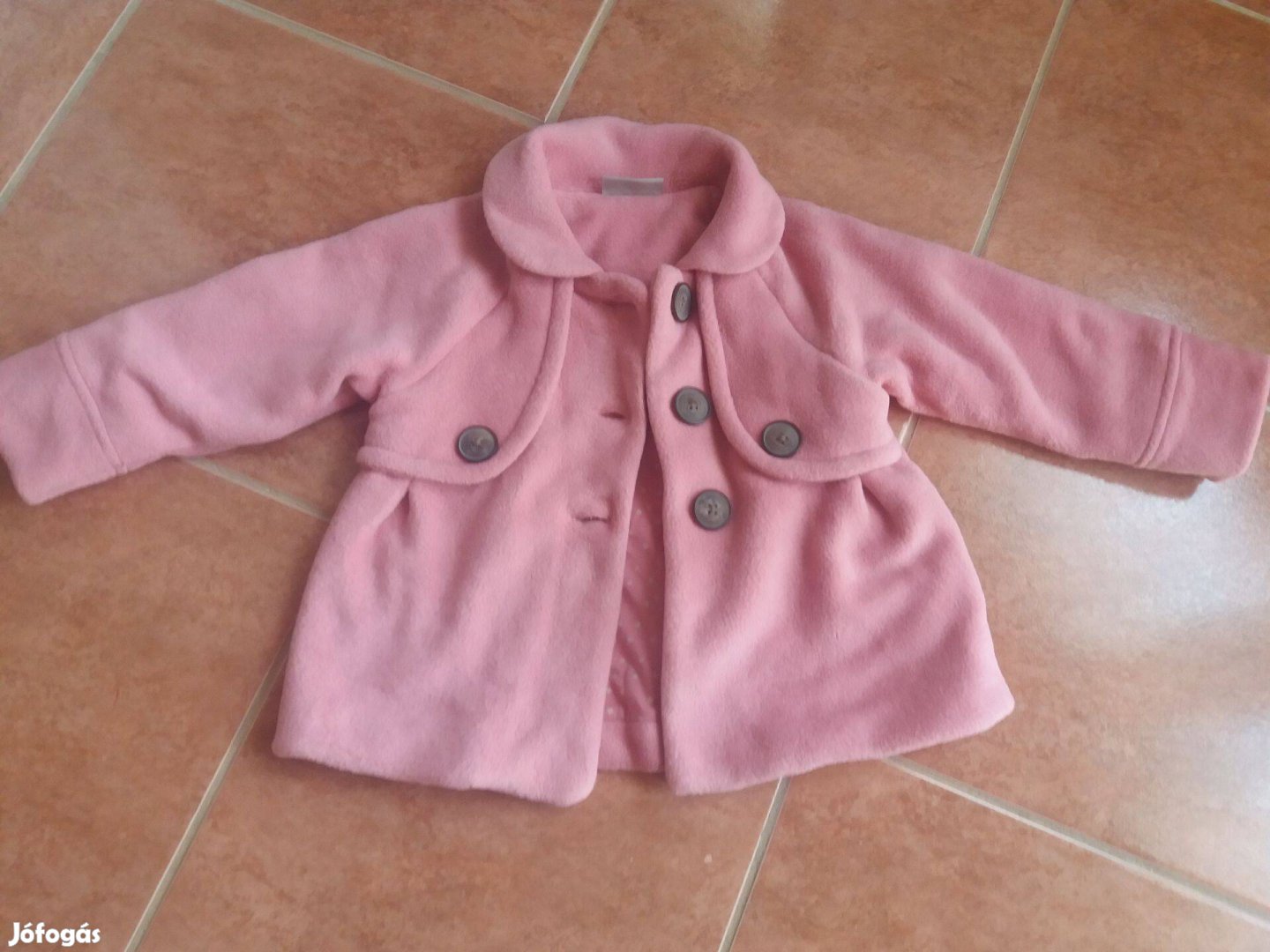 Új elegáns/alkalmi lány pink tavaszi kabát 1,5- 2 évesre 86-92cm