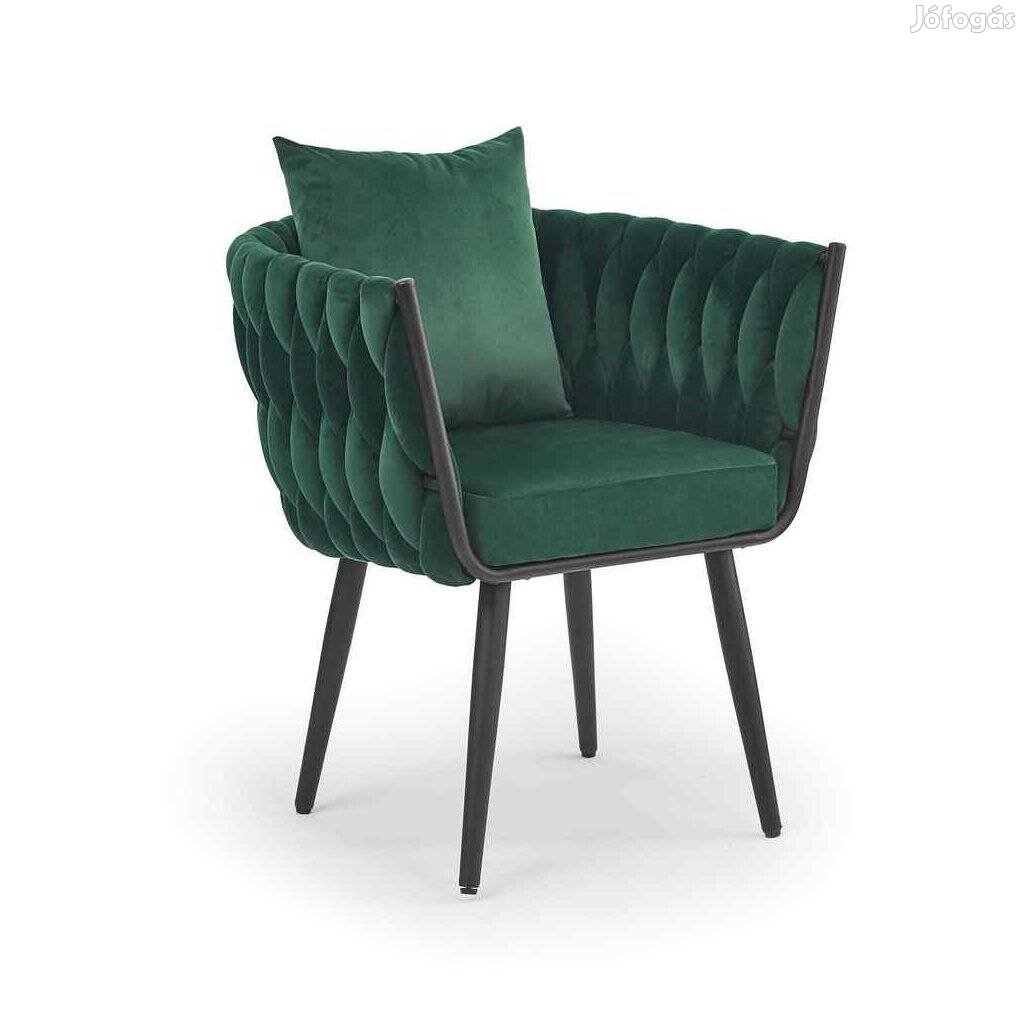 Új elegáns modern design zöld bársony fotel karosszék