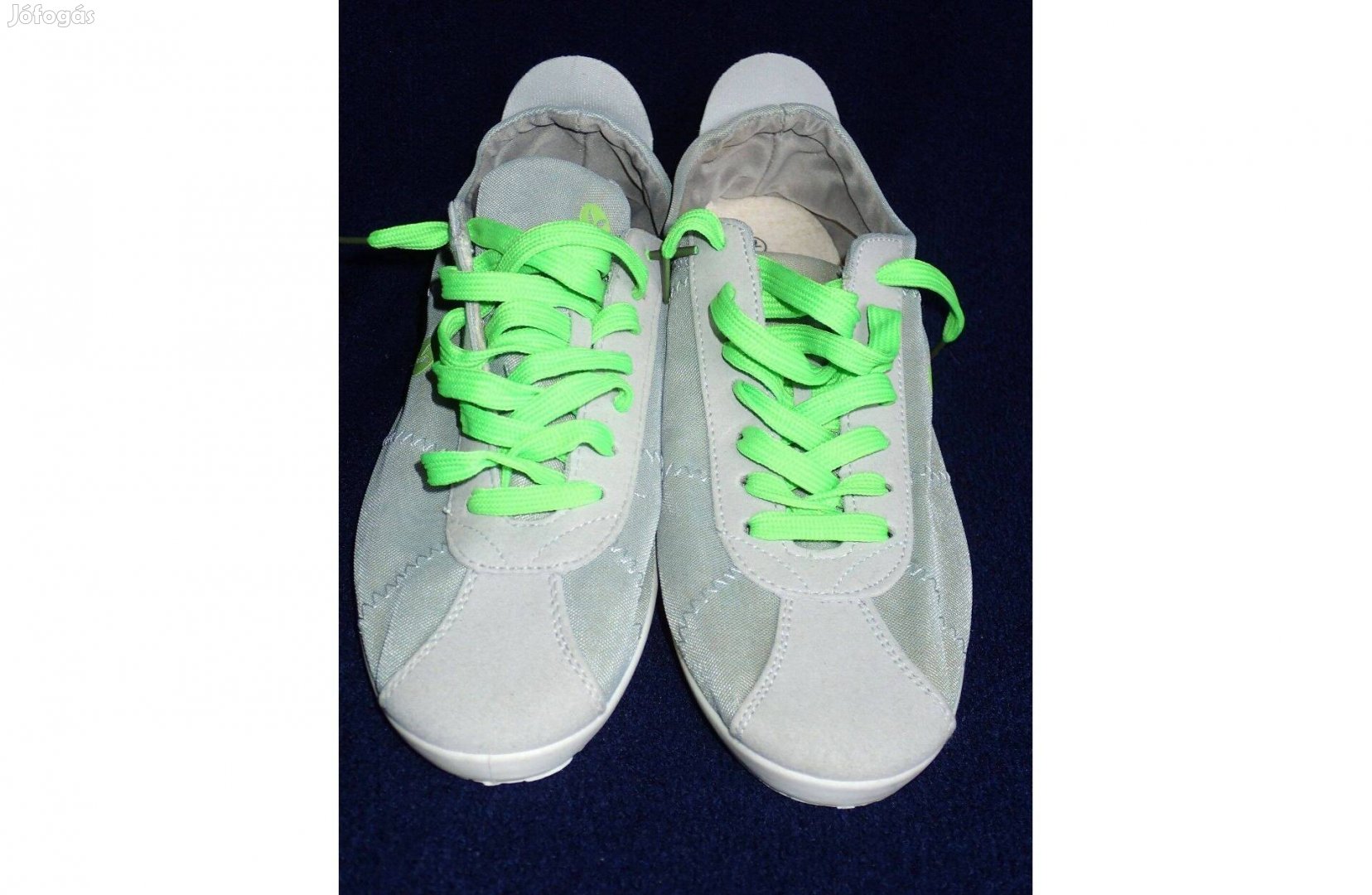Új élénkzöld fűzős szürke könnyű tornacipő/ edzőcipő 39