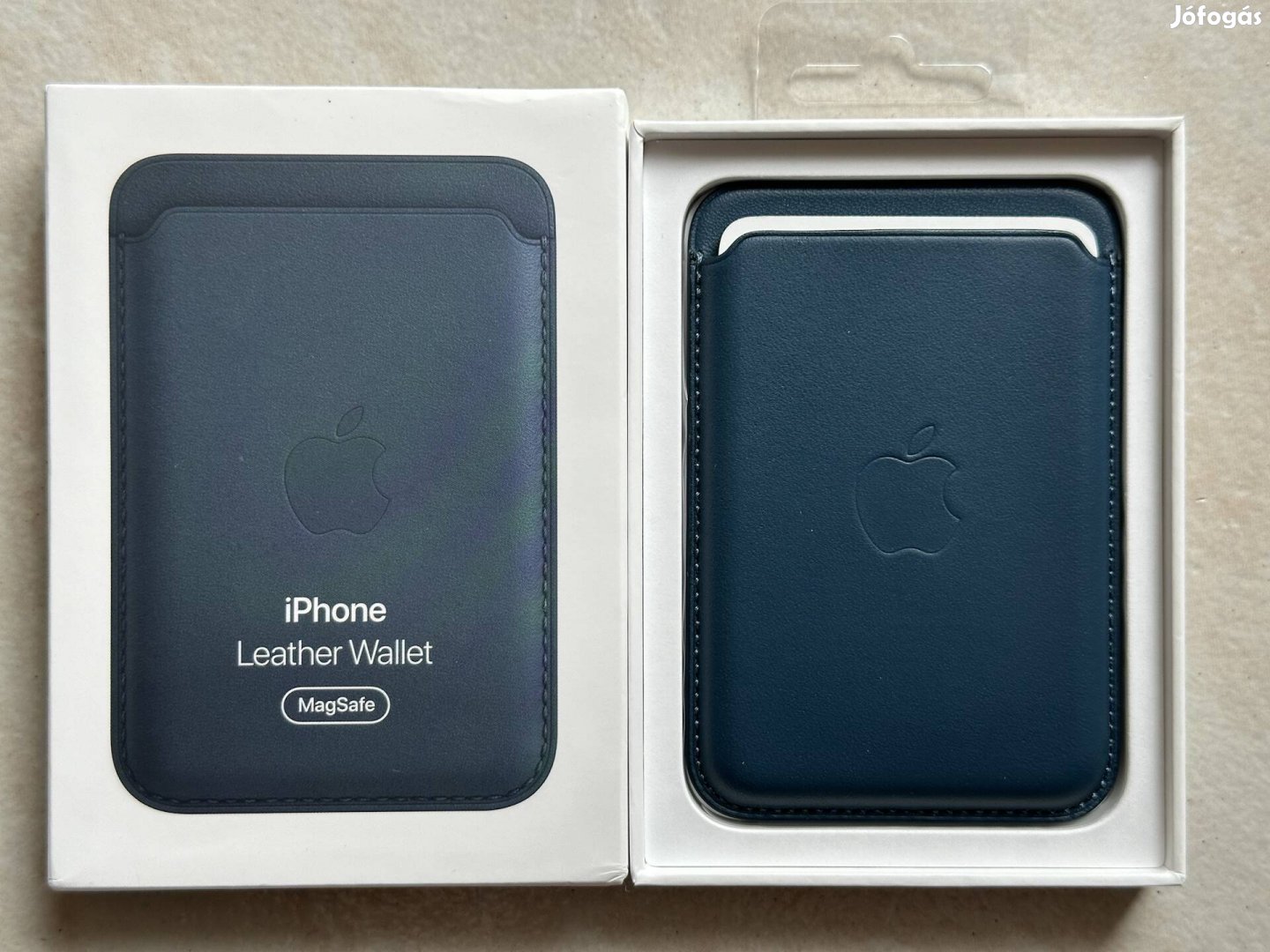 Új eredeti gyári Apple iphone magsafe bőrtarca wallet sötétkék 