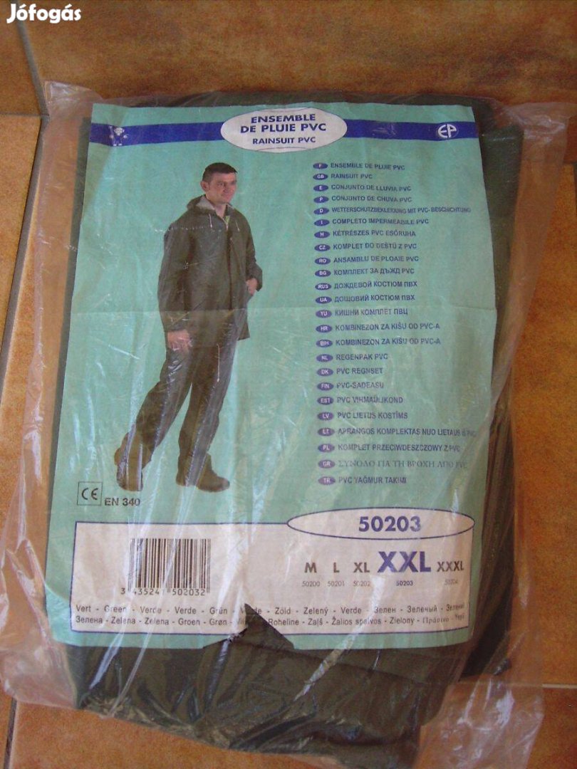 Új esőruha, nadrág és kabát