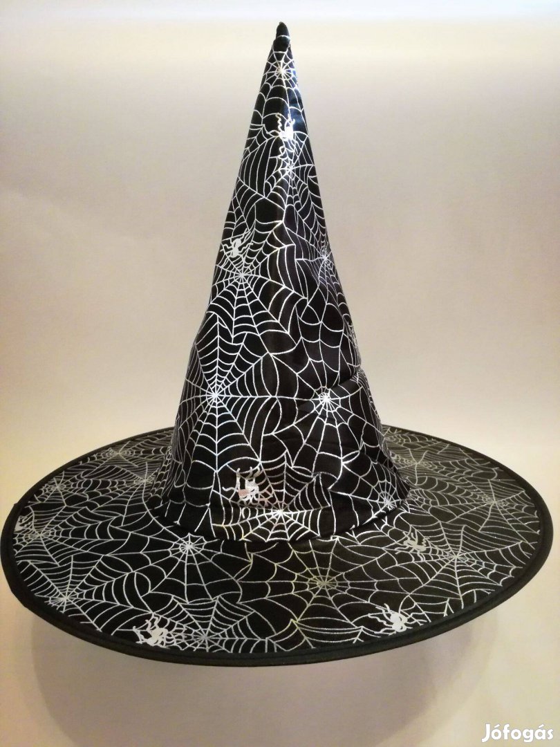 Új ezüst pókhálós boszi süveg boszorkány kalap