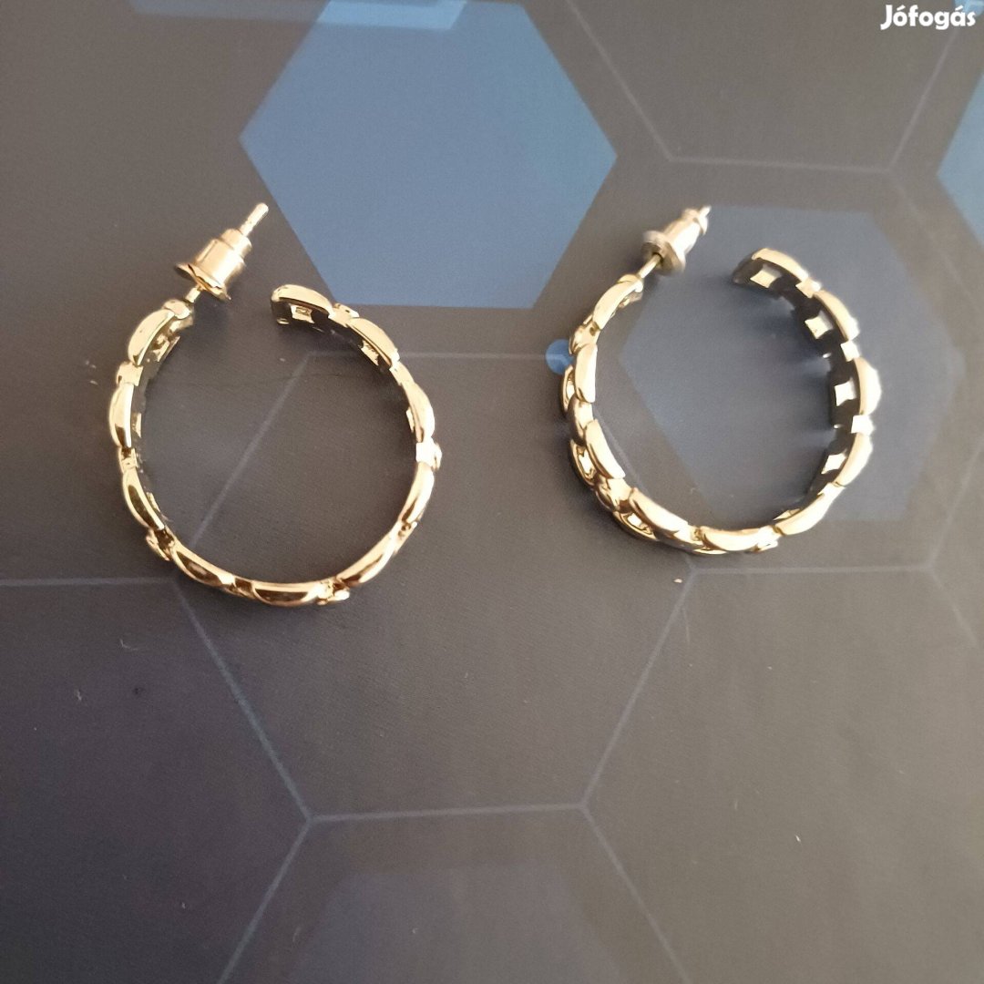 Új ezüst színű női bizsu karika fülbevaló