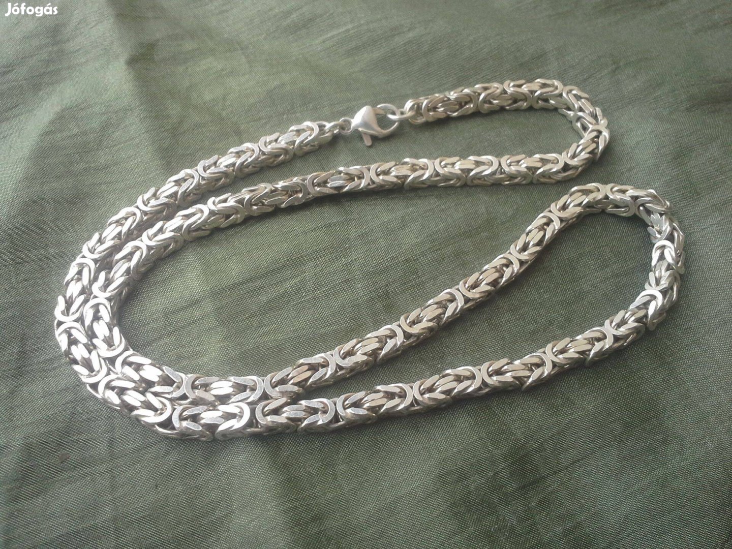 Új ezüst vastag négyszögletes nyaklánc királylánc 50 cm. eladó