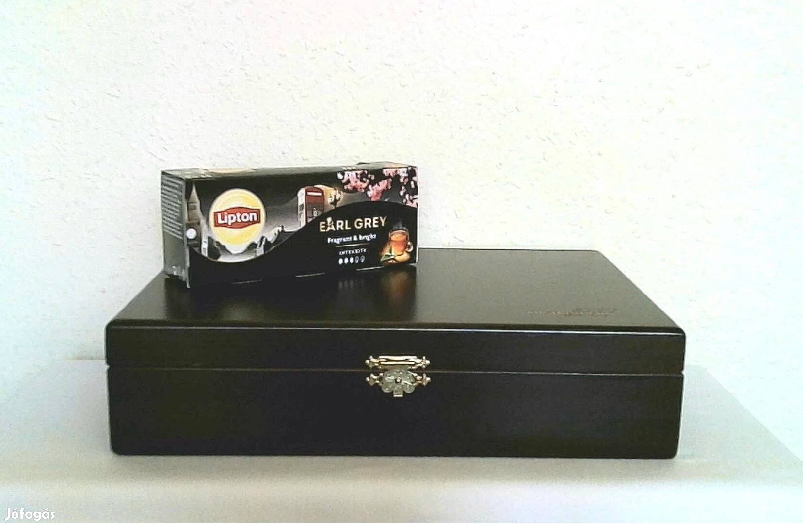 Új fa teadoboz ékszerdoboz tároló doboz valódi fából