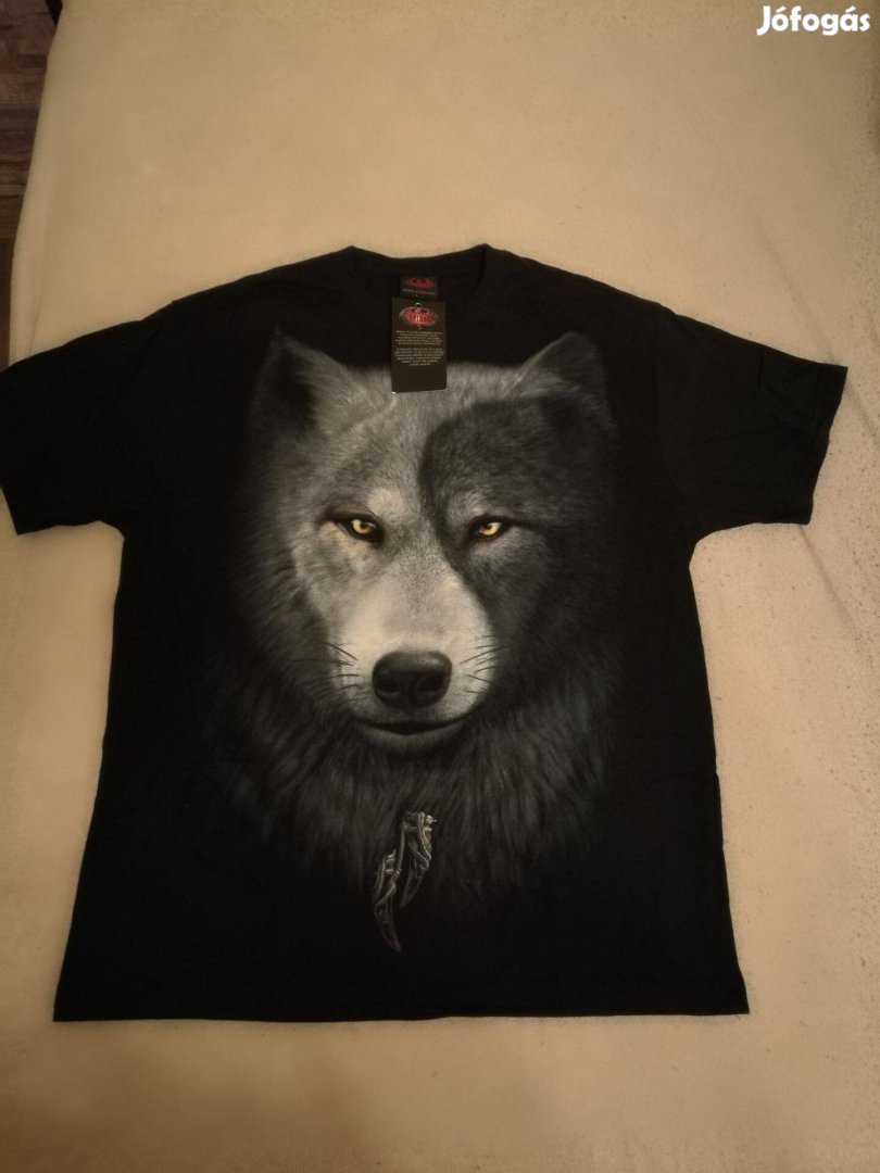 Új farkas mintás póló