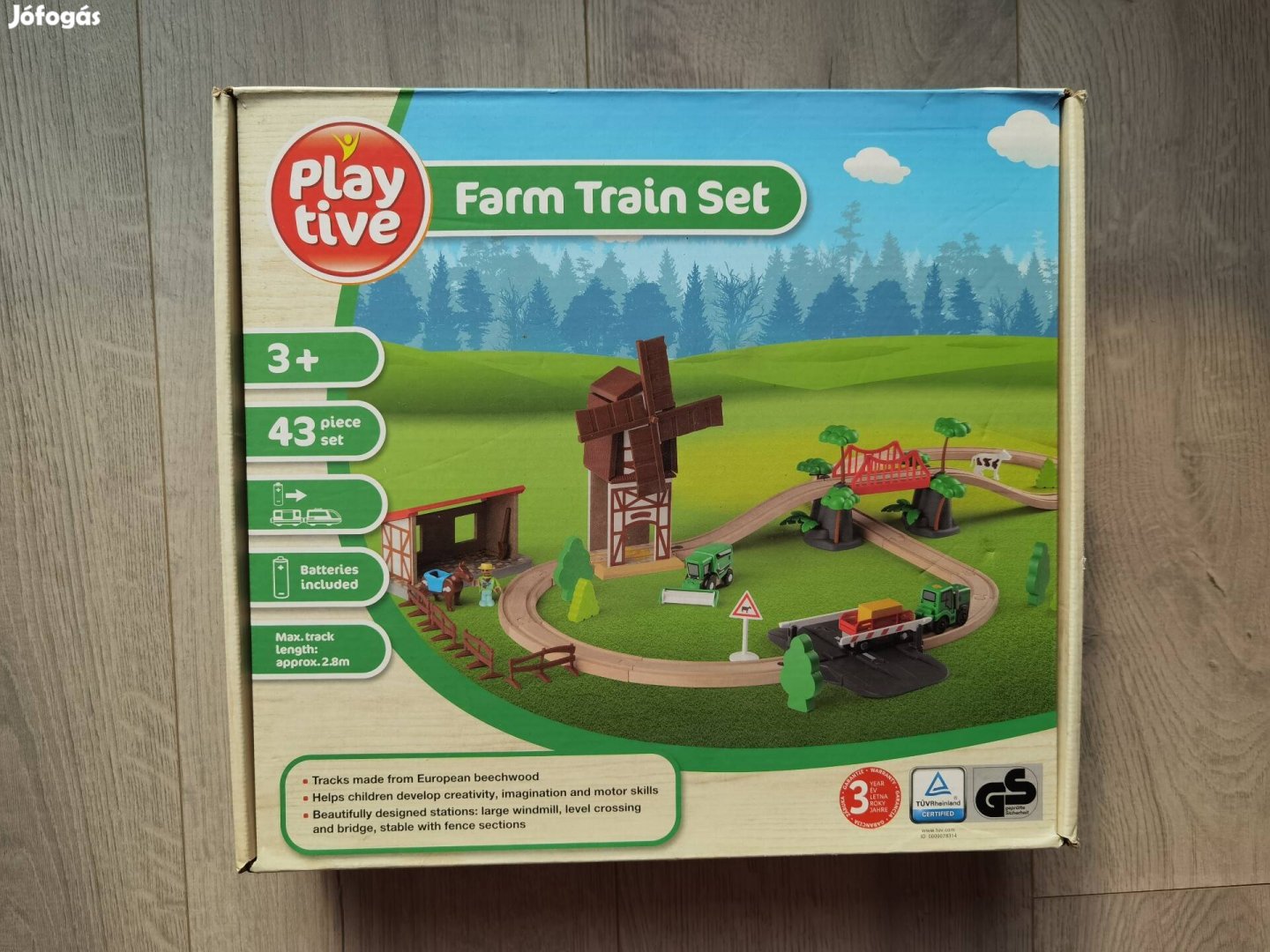 Új farm playtive elektromos fa parasztház vonat vasút traktor lidl