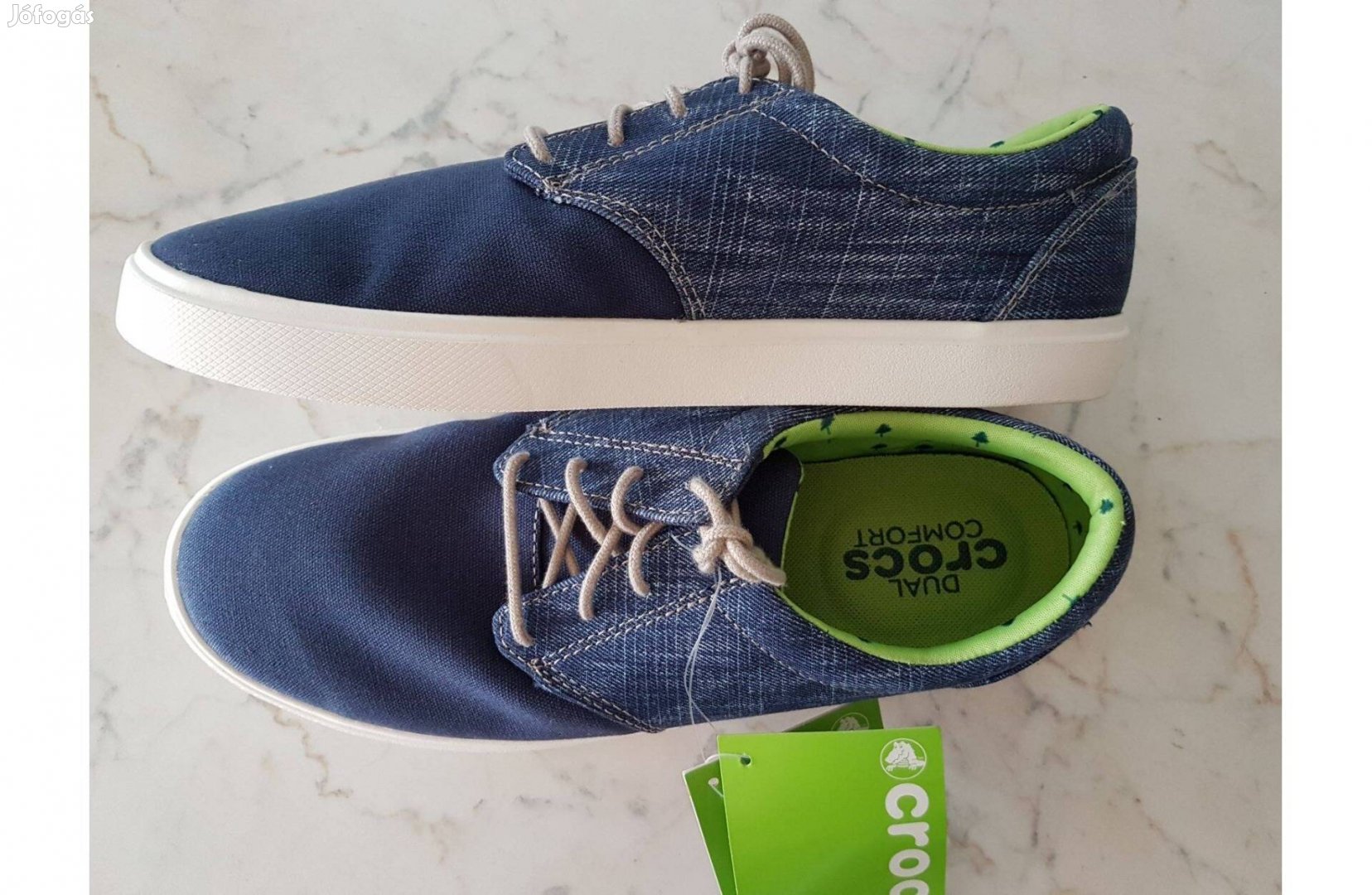 Új farmerkék Crocs cipő,dupla komfortos betéttel 42 méret,,