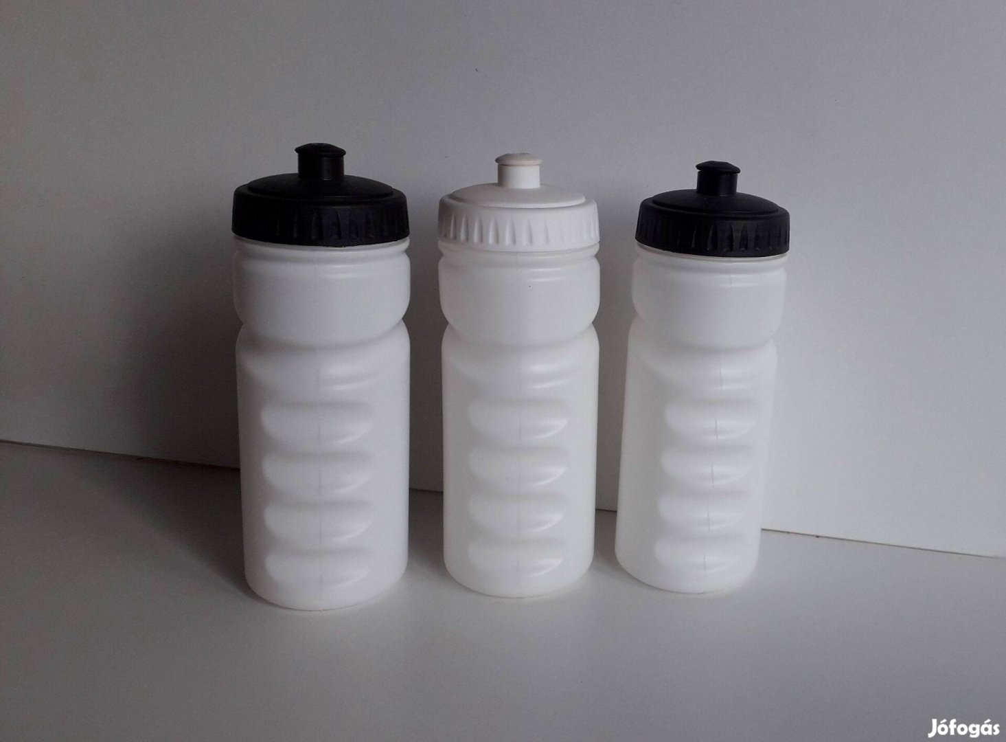 Új fehér PVC kulacs csavaros ivó fedéllel, 500 ml 600/db