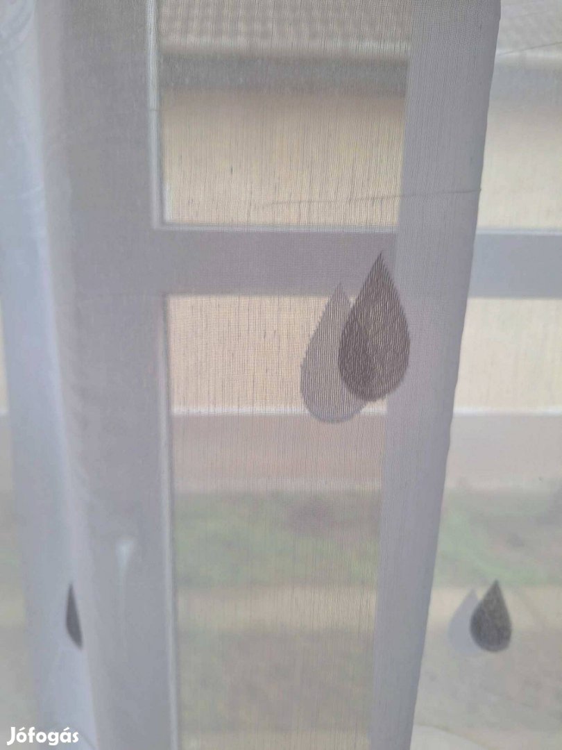 Új fehér csepp mintás függöny 5m x 180 cm