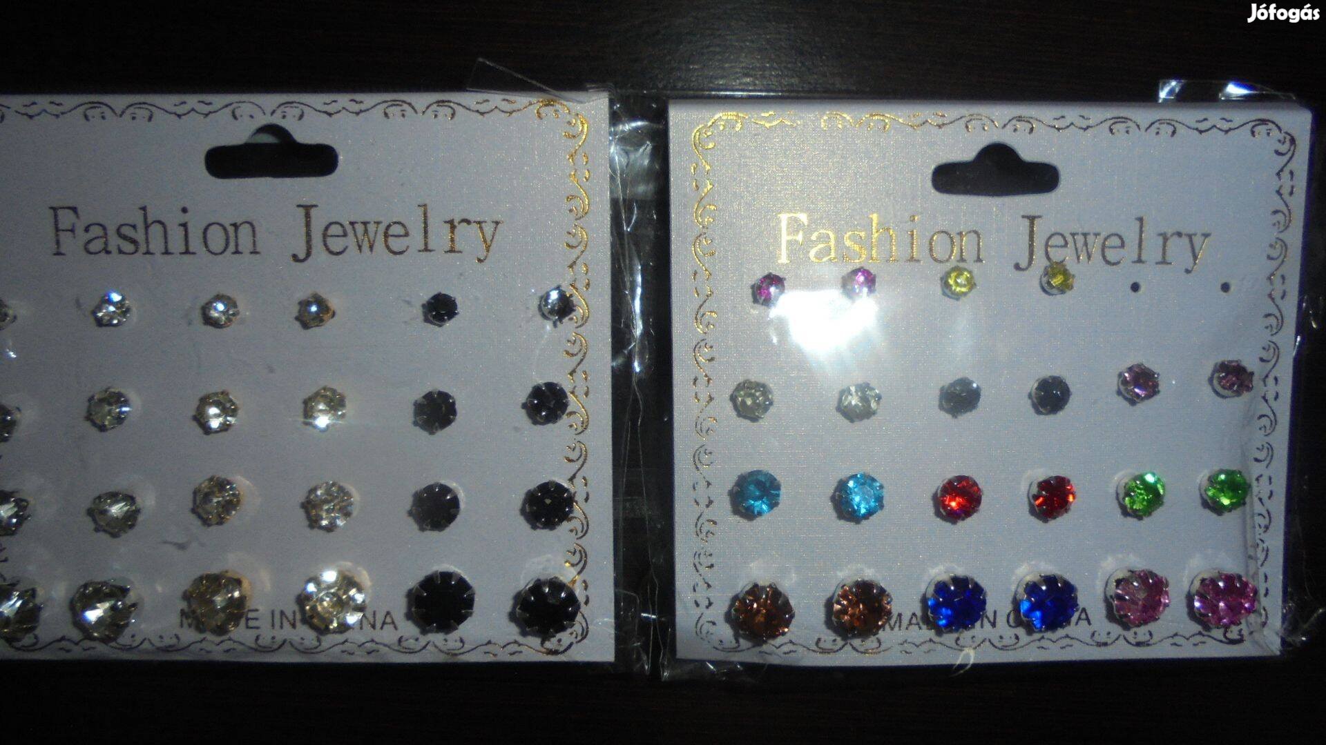 Új fehér fekete vagy színes köves strasszköves bizsu