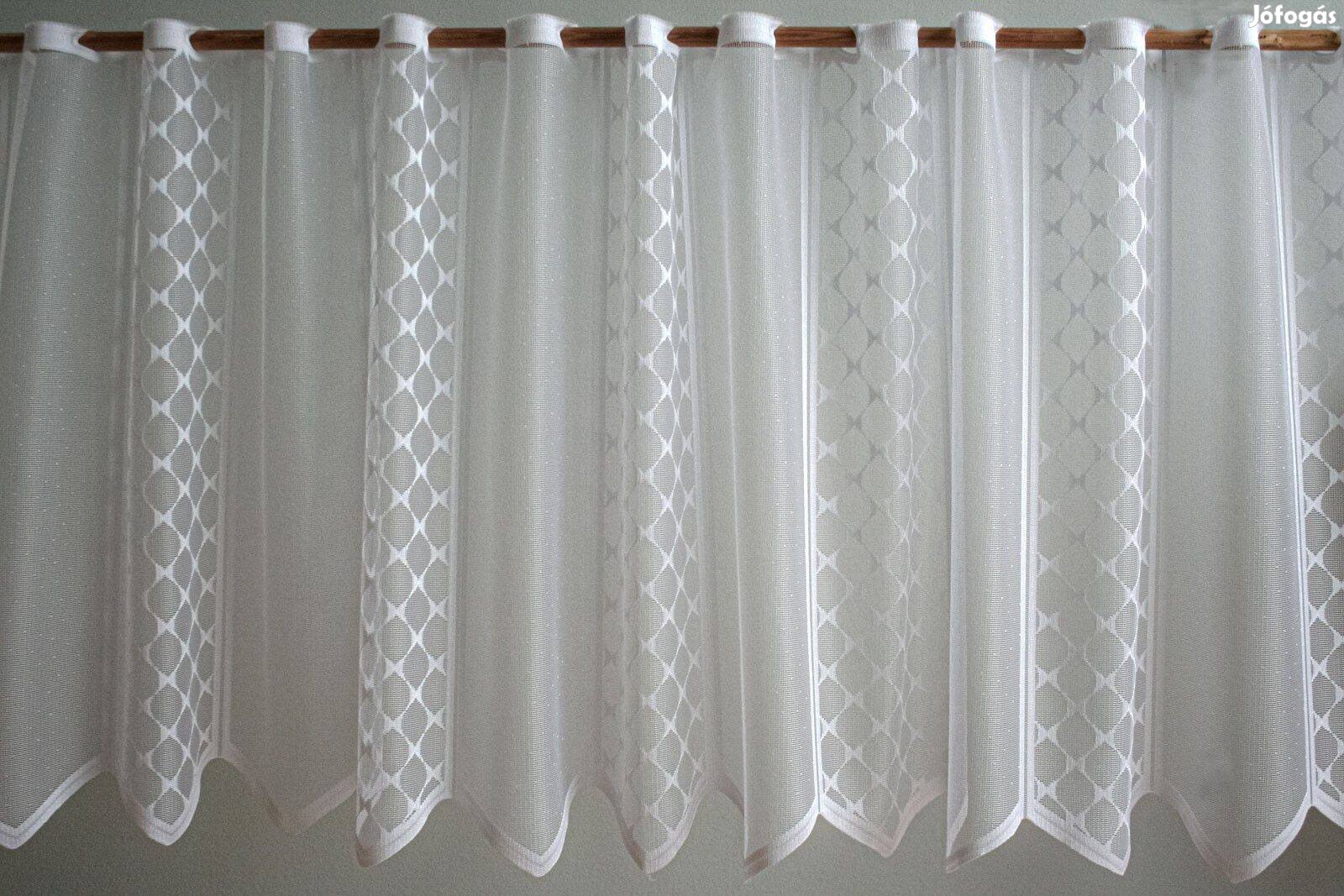 Új fehér háló mintás vitrázs függöny (15m x 60 cm)