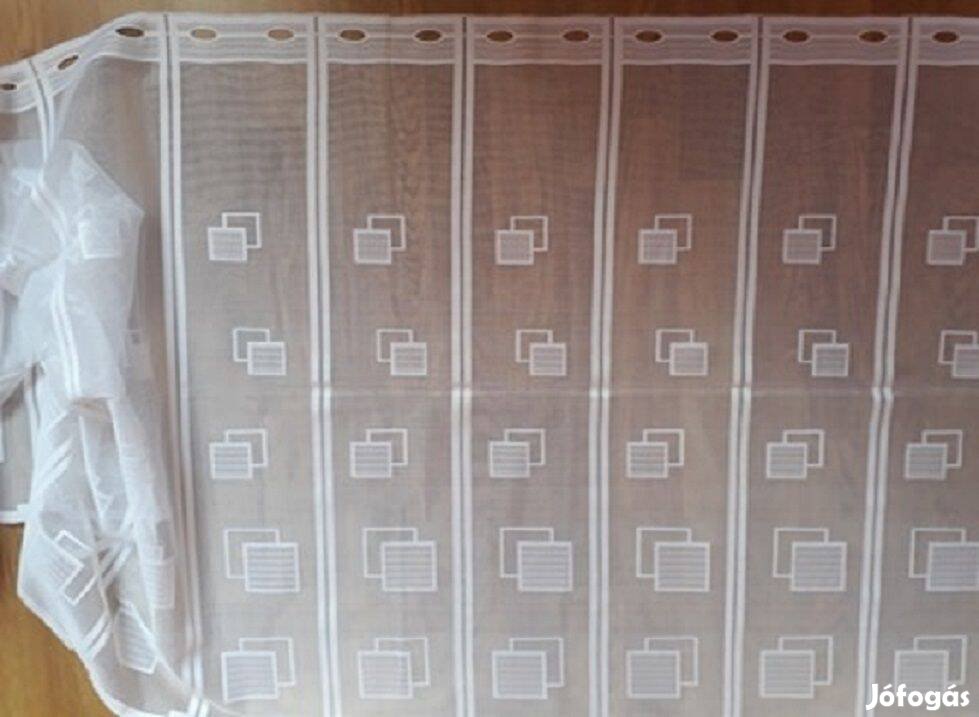 Új fehér kockás vitrázs függöny (12m x 80 cm)
