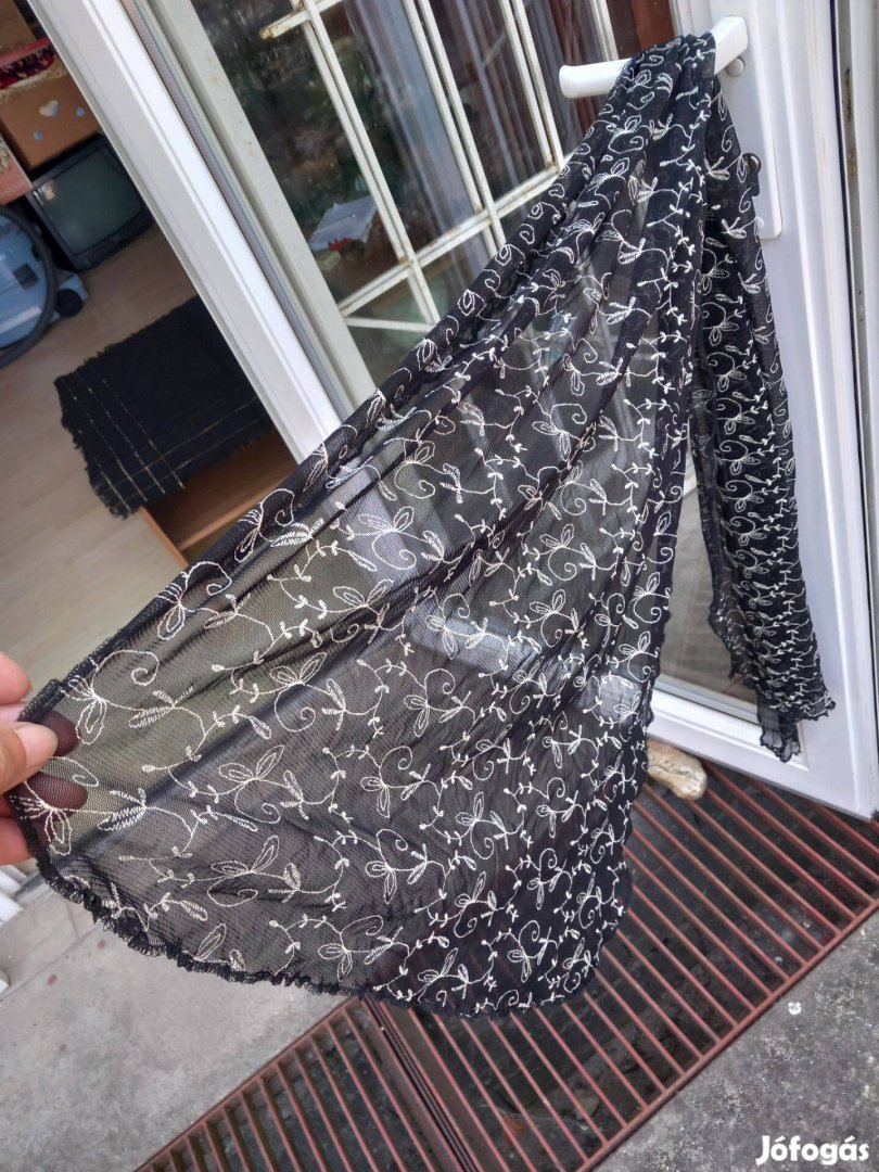 Új fehér mintás muszlin női sál 50x150cm