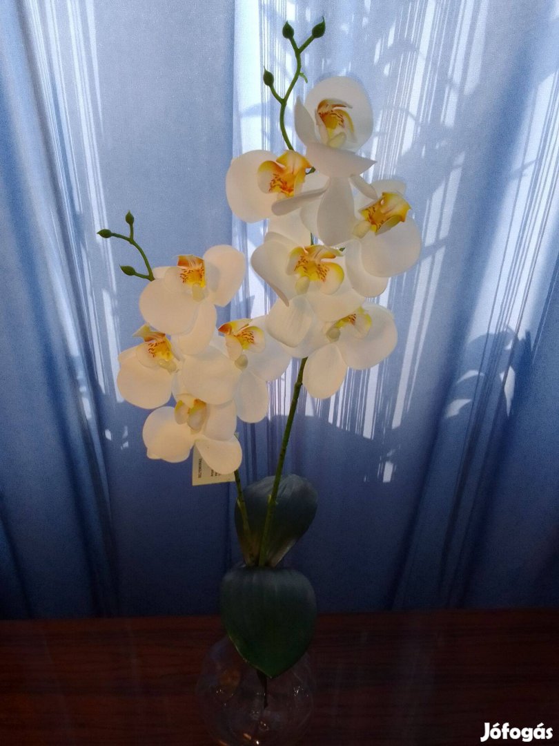 Új fehér orchidea művirág 46 cm-es