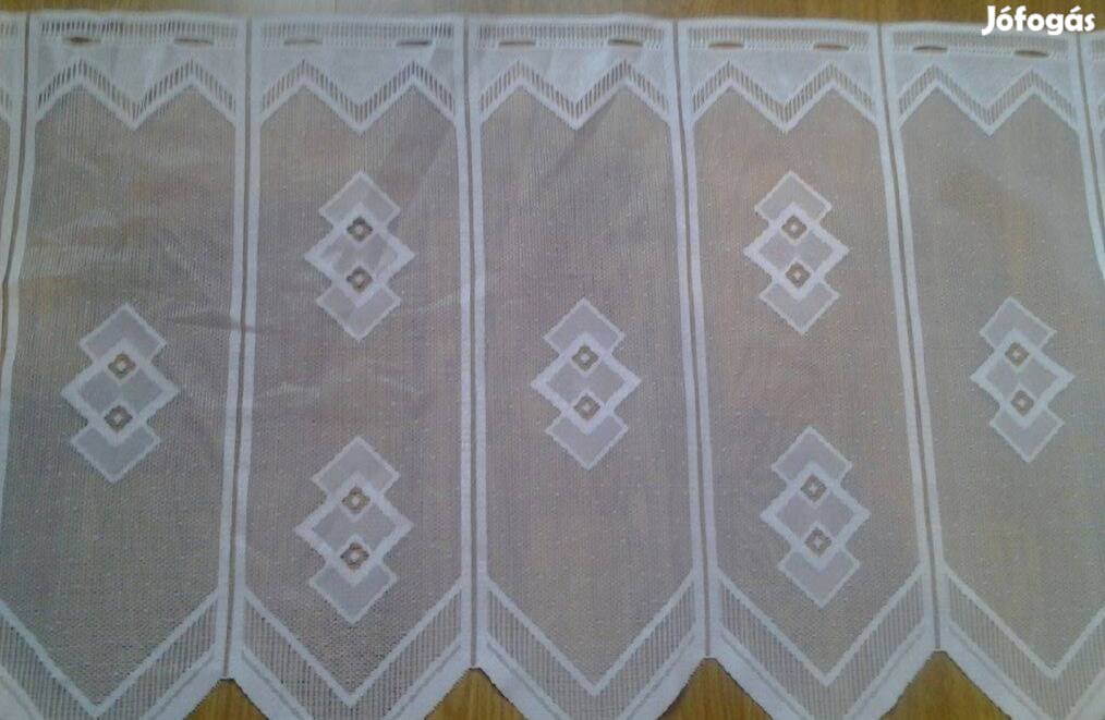 Új fehér rombusz mintás vitrázs függöny (0,9 x 48 cm)