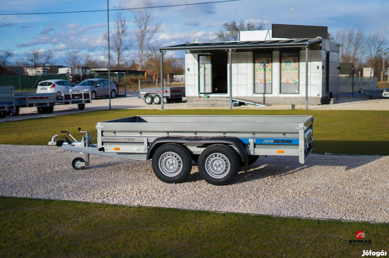 Új fékes utánfutó 3x1.5m - 2700kg akciósan bruttó 1.499.000