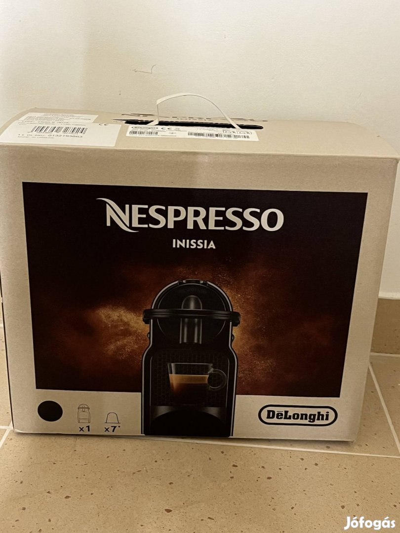 Új fekete Nespresso Inissia kapszulás kávéfőző