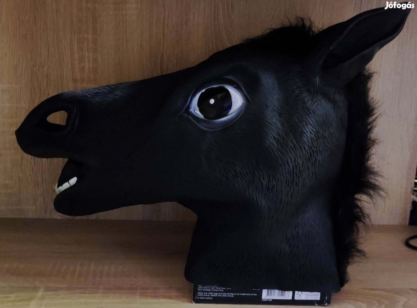 Új fekete ló gumi maszk álarc