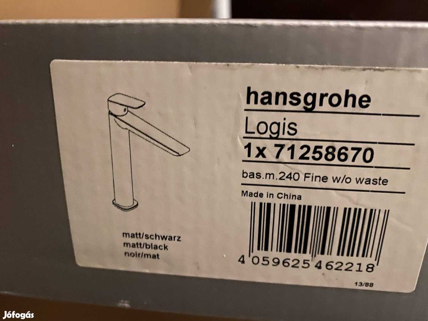 Új fekete magasított Hansgrohe csaptelep