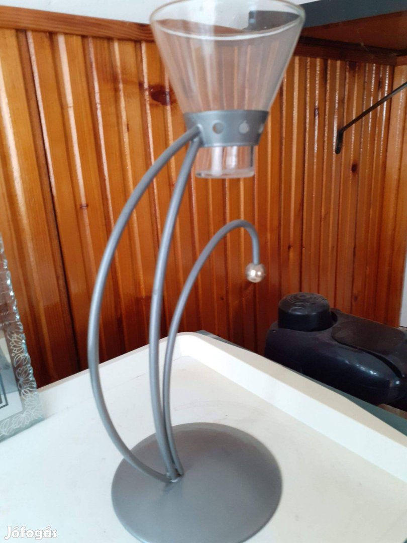 Új fém mécsestartó minimal stílusba antracit színbe