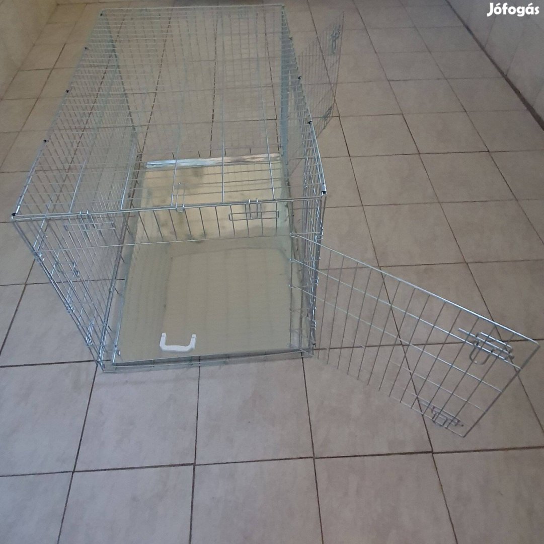 Új fém összecsukható szobakennel - szállító box - ketrec 110x70x75