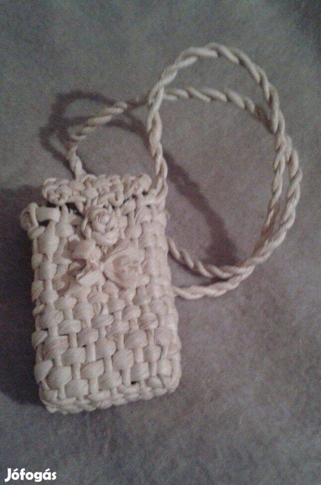 Új fonott mobiltartó, mobiltelefon kiegészítő táska,