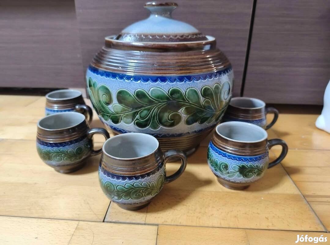Új forralt borospuncsos mázas cserépedény készlet!