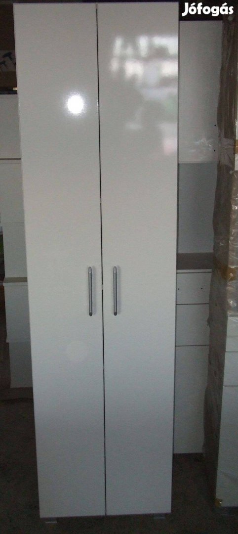 Új fürdőszoba szekrény 50 cm széles magasfényű fehér bútor