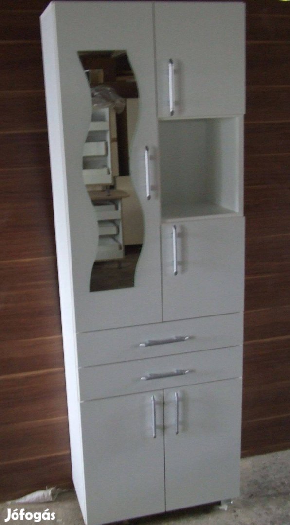 Új fürdőszoba szekrény ajtós fiókos előszoba bútor Delfin 60 cm széles