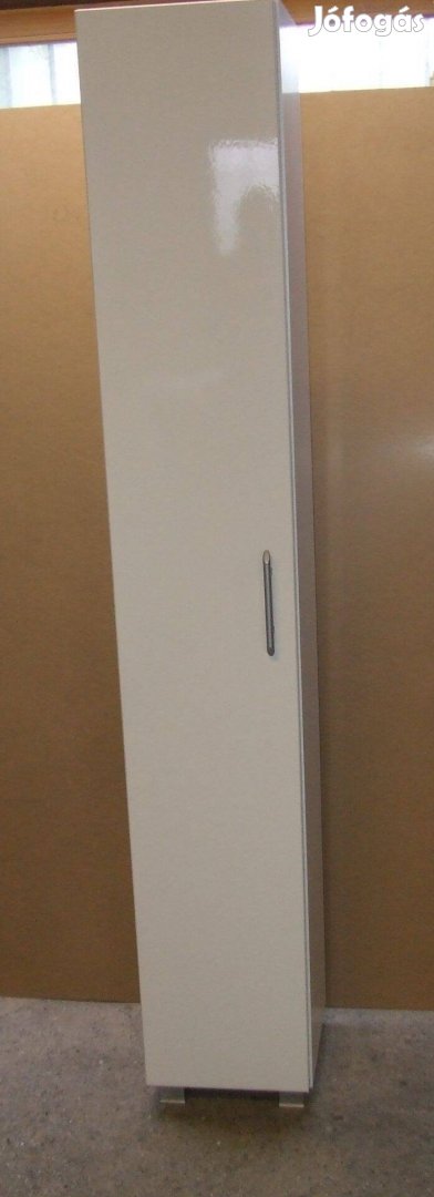 Új fürdőszoba szekrény magasfényű fehér ajtós polcos bútor Dn1tA 30 cm