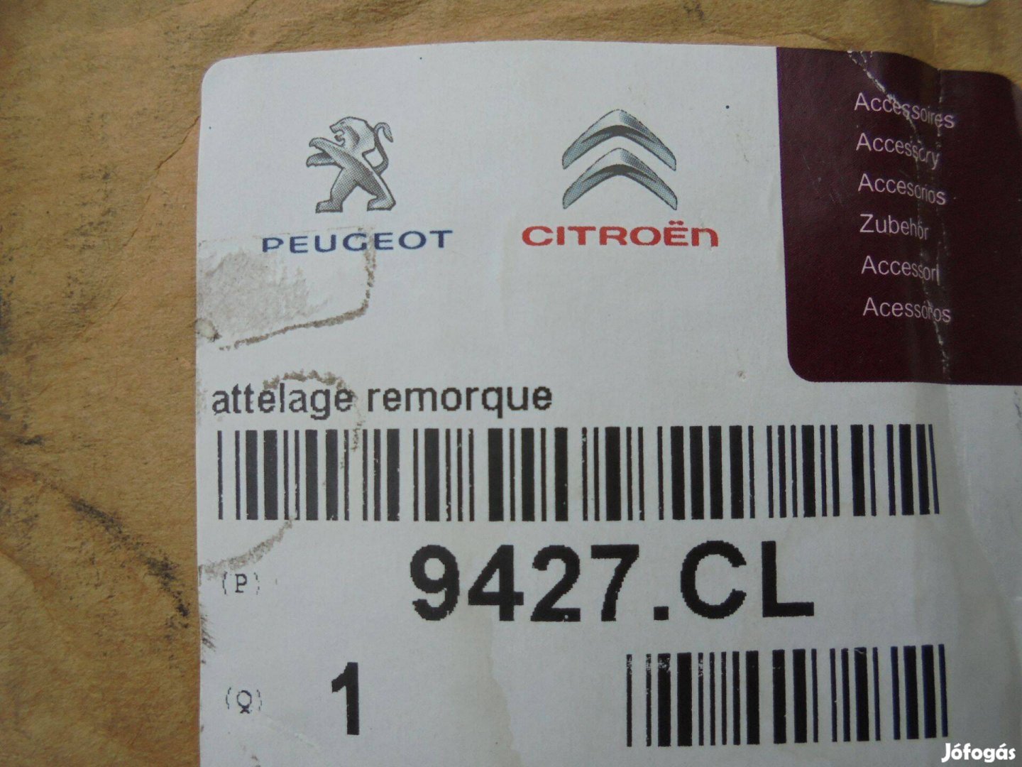 Új gyári Citroen levehető fejes vonóhorog szett