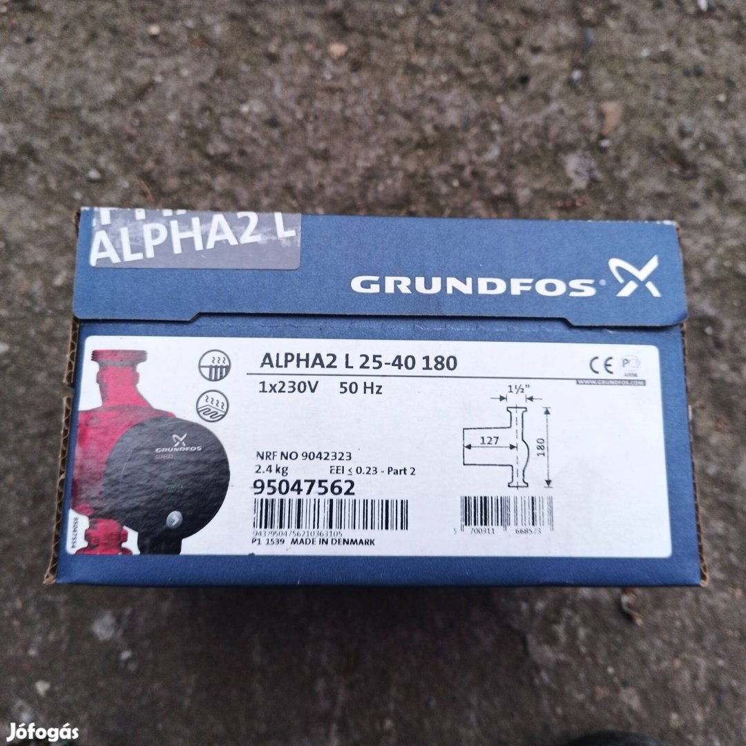 Új gyári, bontatlan Grundfos Alpha2 L 25-40 180 keringető szivattyú