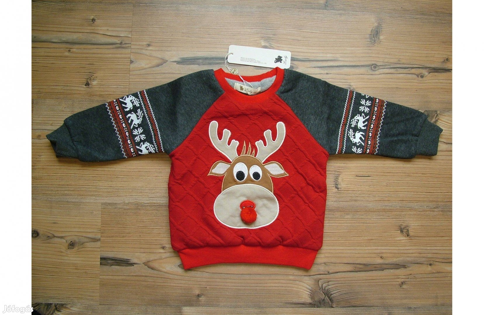 Új gyerek Rudolf pulcsi pulóver 80-as méret