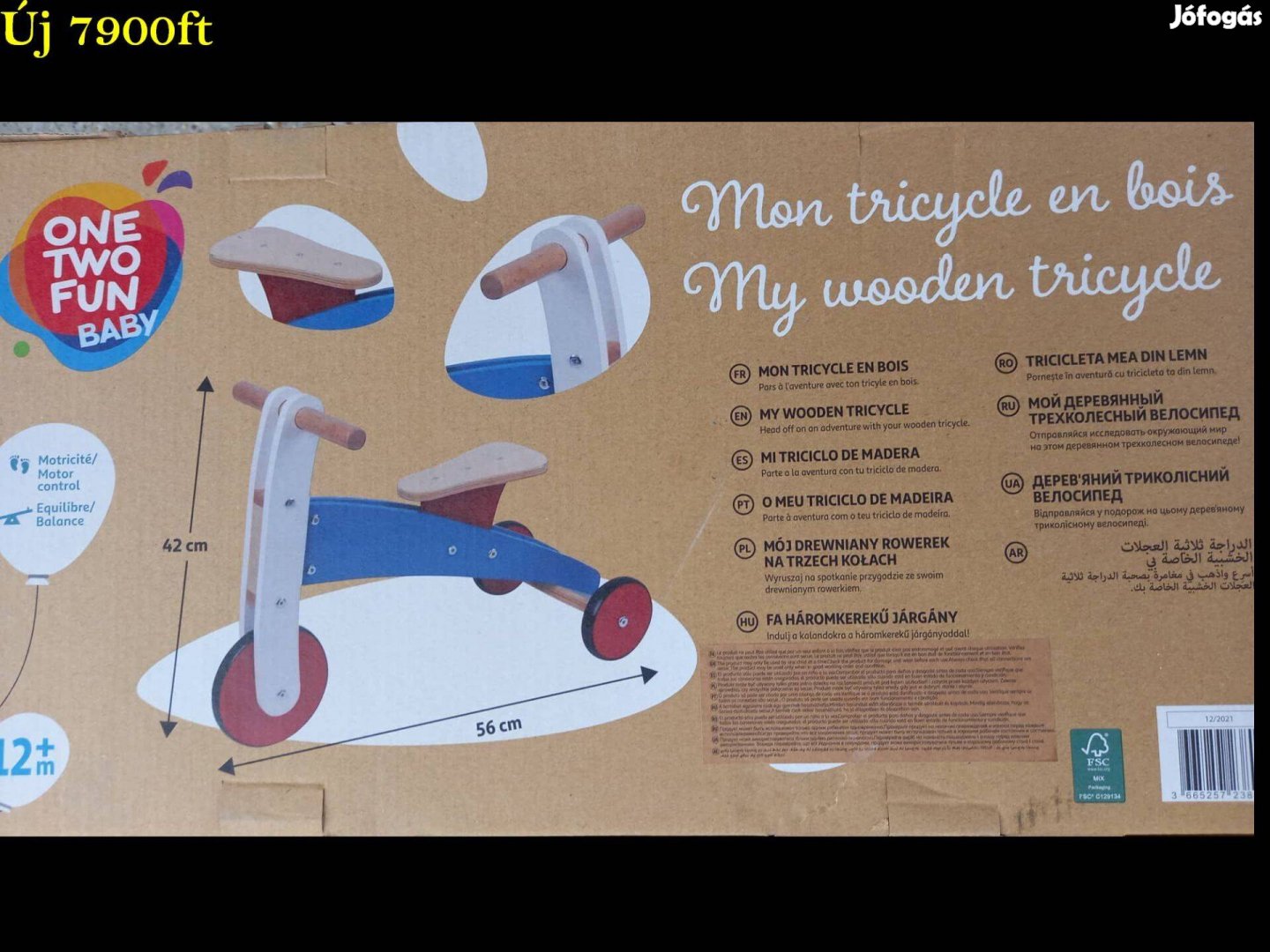 Új gyerek jármű, kismotor, fa jármű, lábbal hajtható