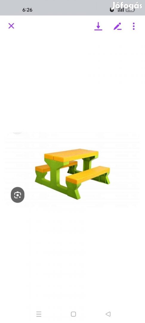 Új gyerekpad asztallal narancssárga/zöld 