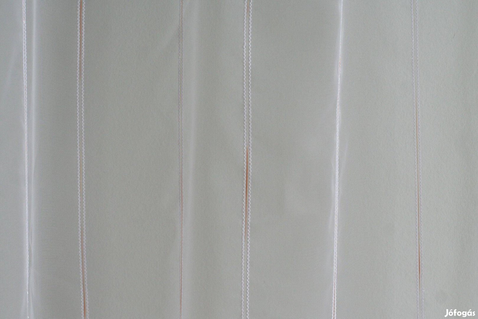 Új hófehér barna csíkos függöny Ólomzsinórral (12m x 290cm)