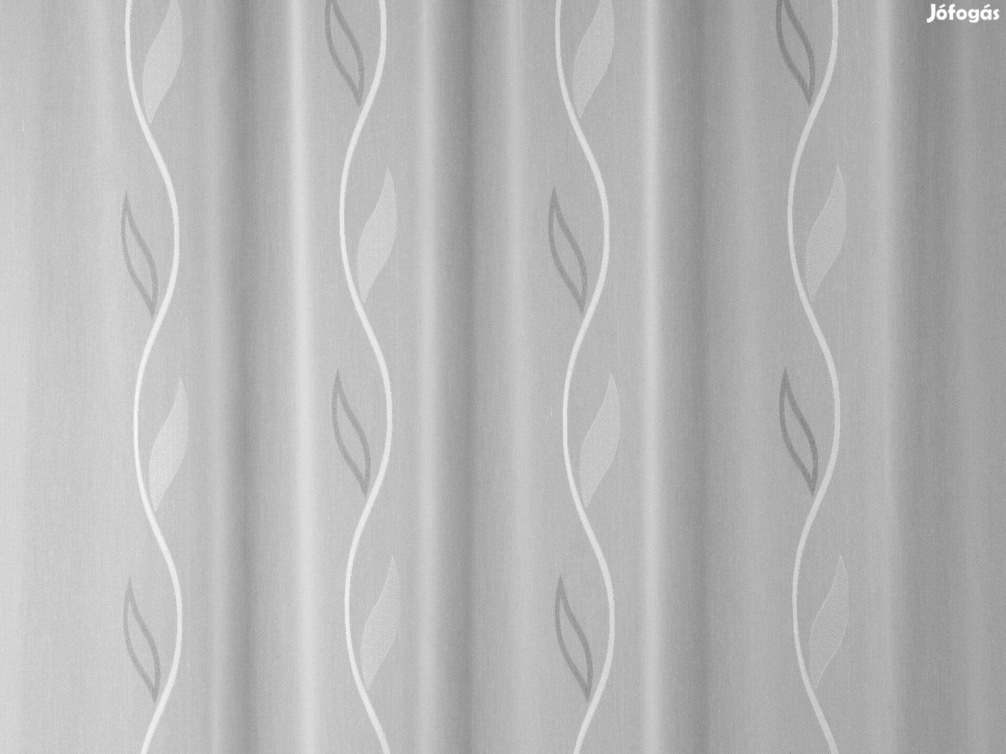 Új hófehér-szürke hullám mintás függöny (8m x 180 cm)