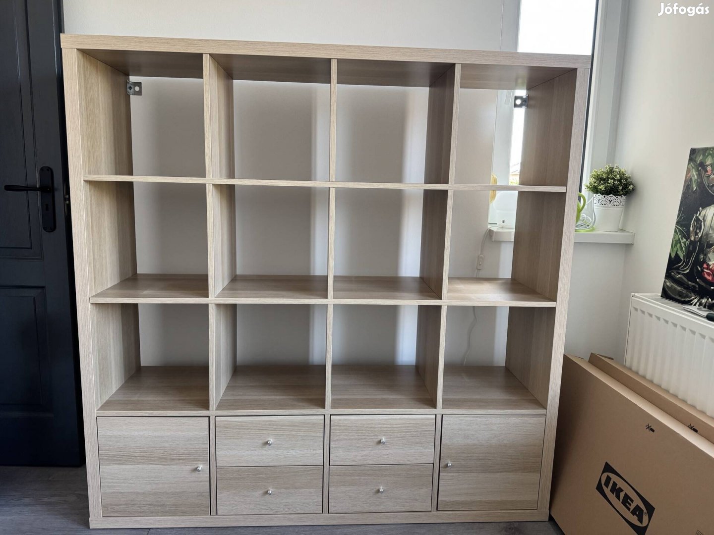 Új ikea kallax tölgy szekrény 147x147