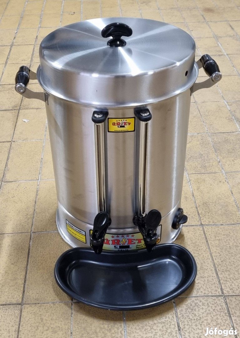 Új inox 23l-es duplatartályos 2csapos ital föző melegentartó