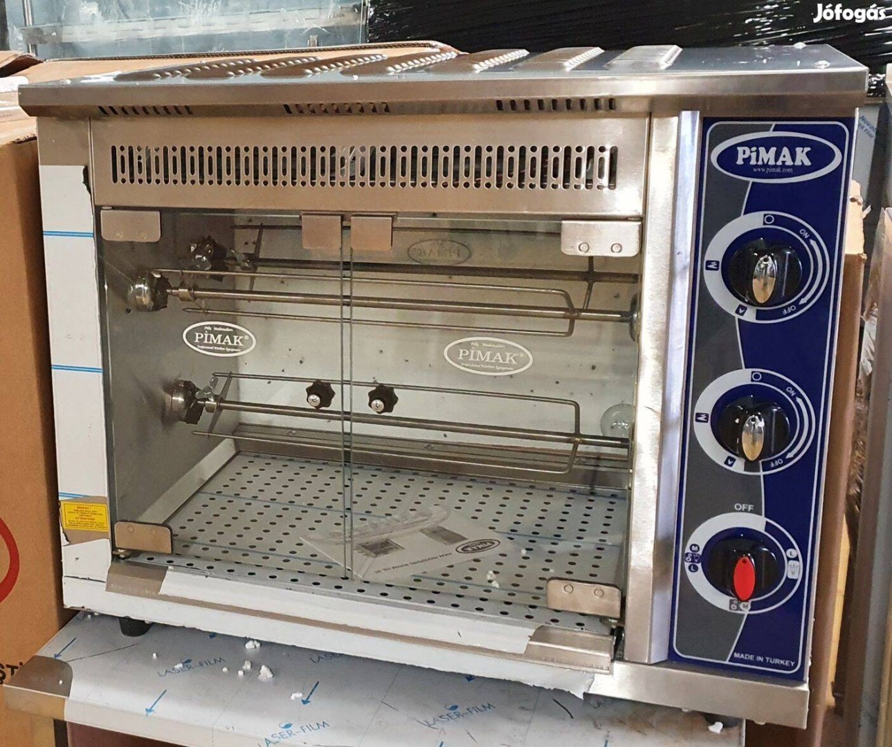 Új inox ipari nagy konyhai 12 csirkés grillsütő grillcsirkes