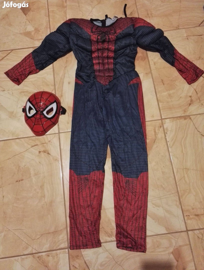 Új izmosított Pókember gyerek jelmez ruha több méret világító álarc