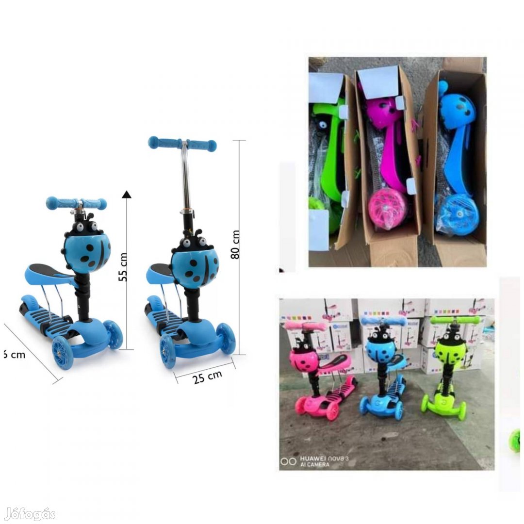 Új katicás roller ,3 kerekű, világít a kereke