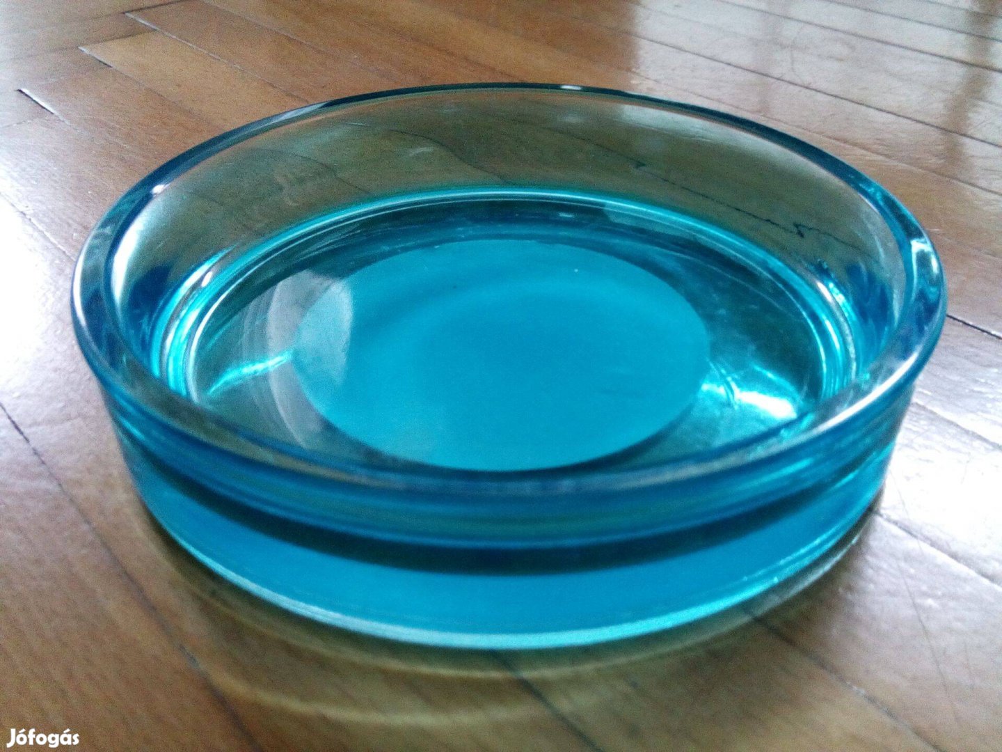 Új kék üveg gyertyatál