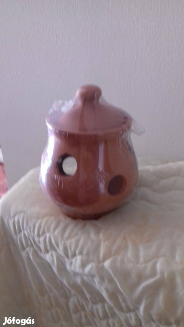 Új kerámia konyhai tartó fedeles 18cm