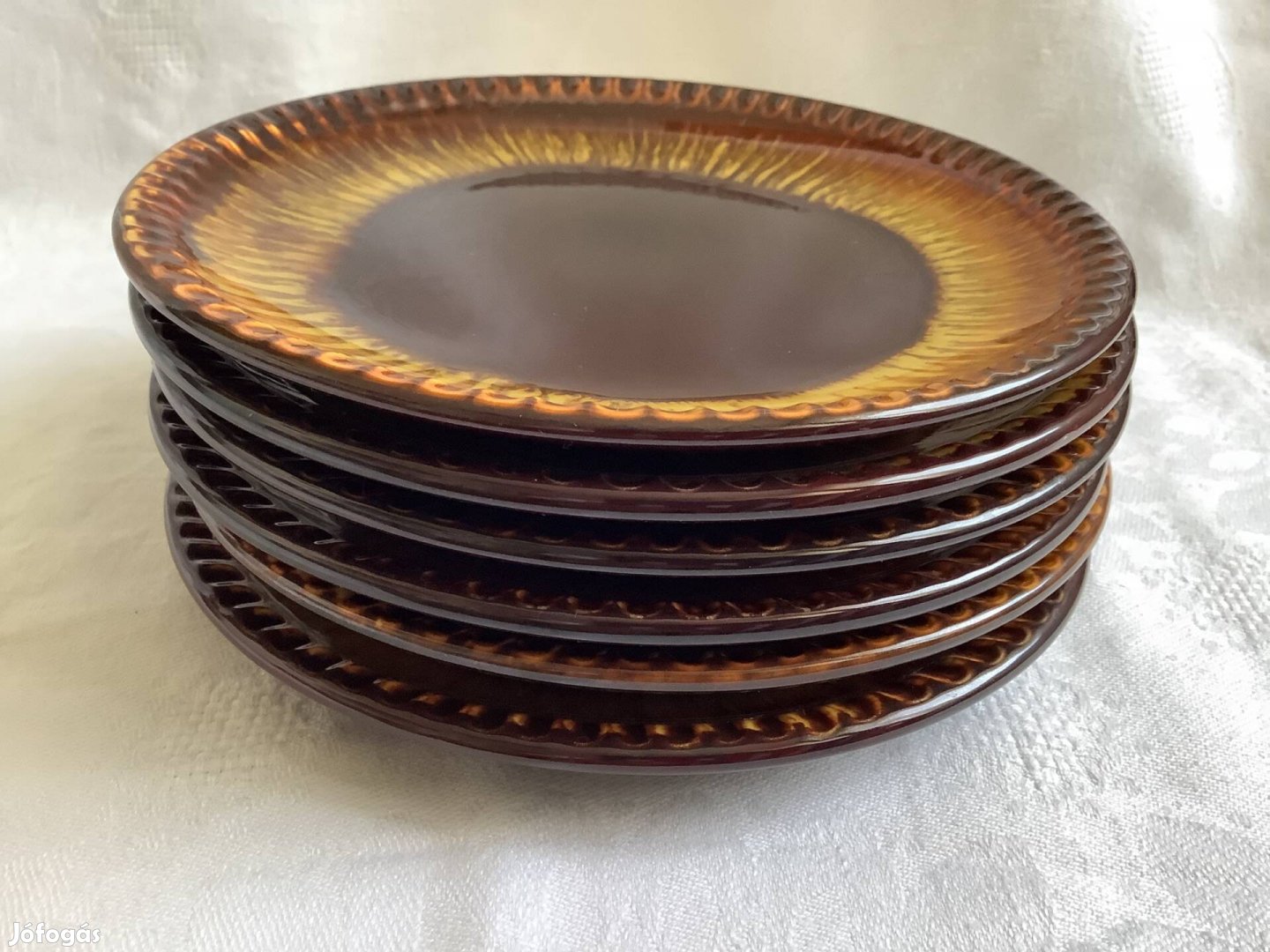 Új kerámia süteményes tányér 3 kistányér