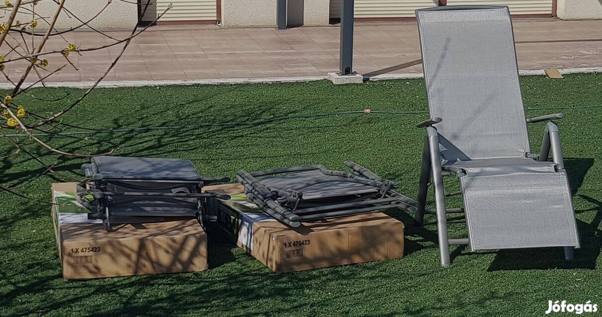 Új kerti szék könnyű aluminium 3 db
