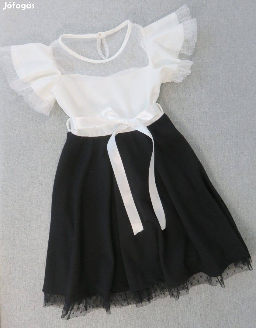 Új különleges, fekete-fehér ünneplő ruha (98-164)