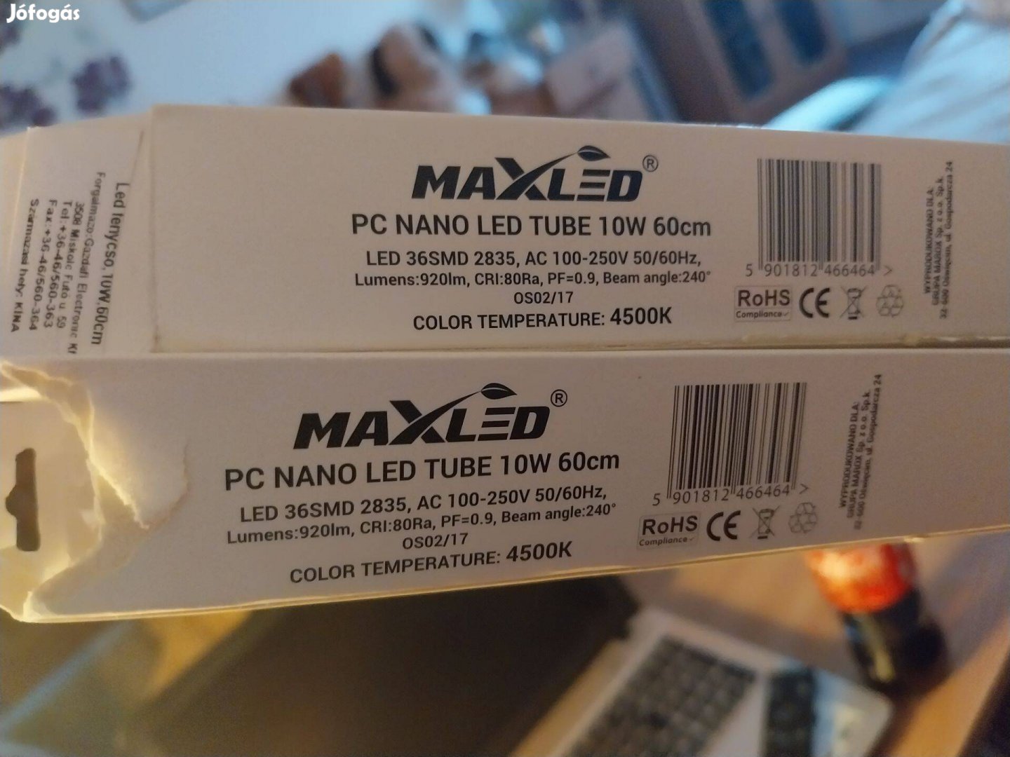 Új led fénycső, 2 db. eladó! Maxled, 10w., 60 cm